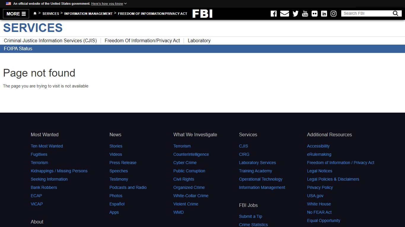FOIA/PA Overviews, Exemptions, and Terms — FBI